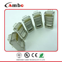 China machte Schild Rj45 Kristallkopf Gold überzogen 8P8C